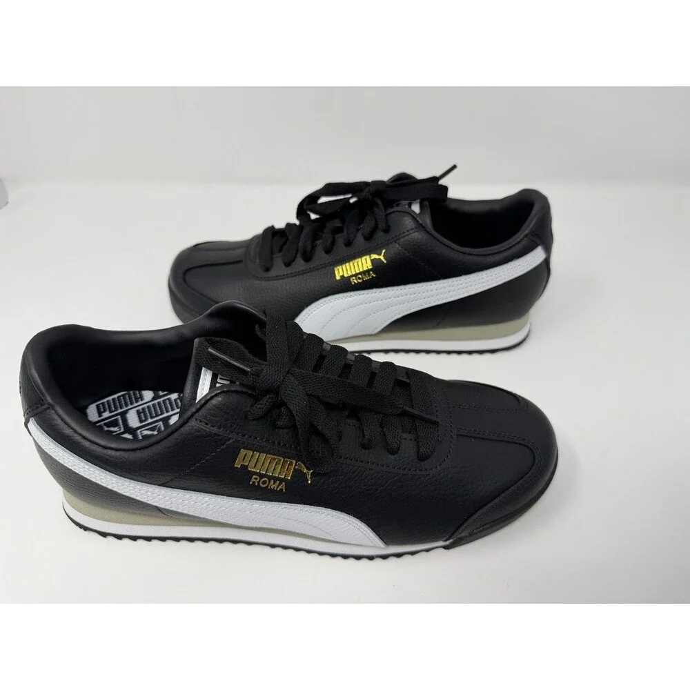 PUMA Roma 24 Standard Mens 9 Black & White Sneakers Casual Shoes w/ Box *Read*